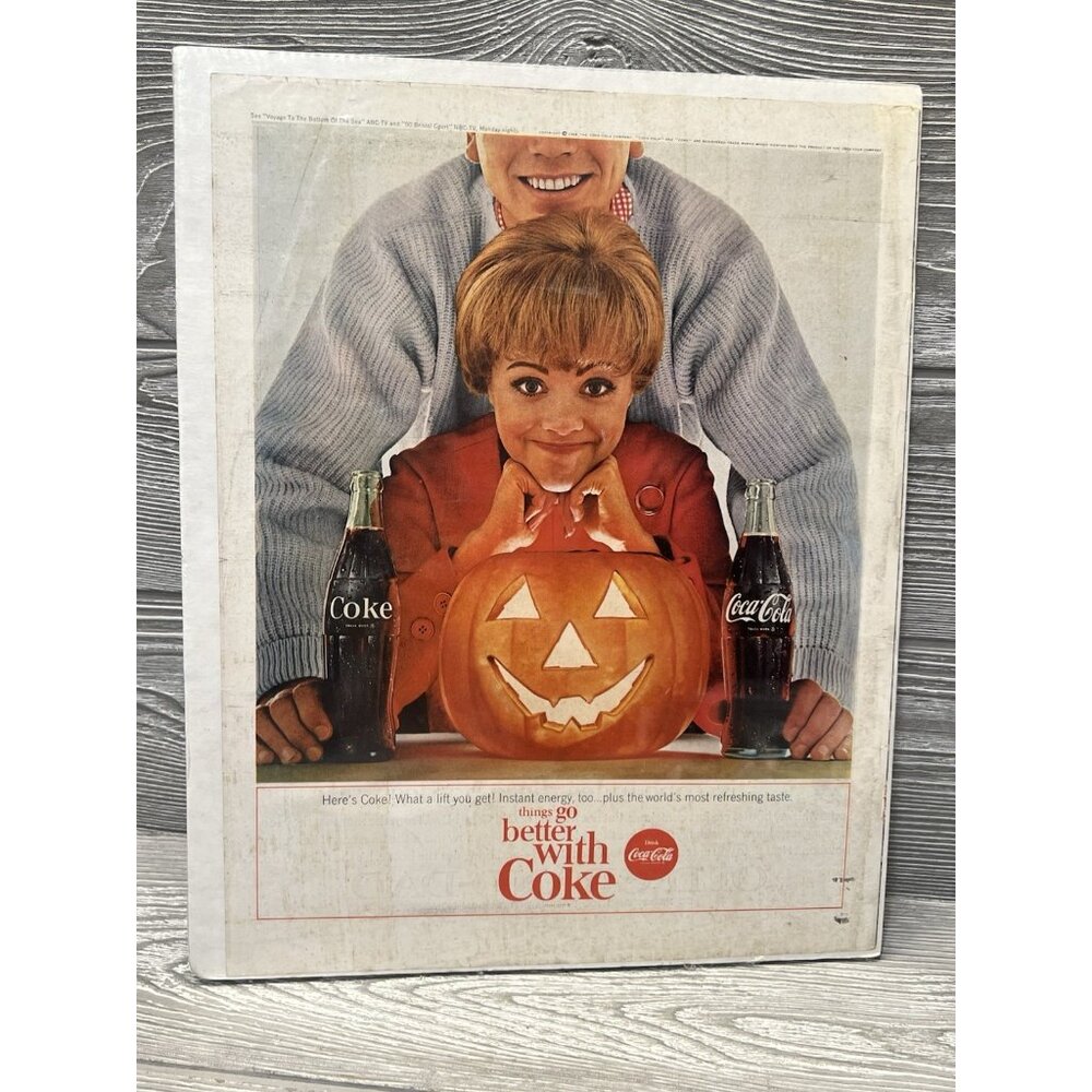 1964 Halloween Things Go Better with Coke Magazine Ad Vintage Coca Cola